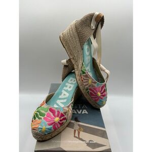 Toni Pons Castell Mosaic Espadrille,Women's 9M/EU:40,Multicolor Embroidery,(NIB)